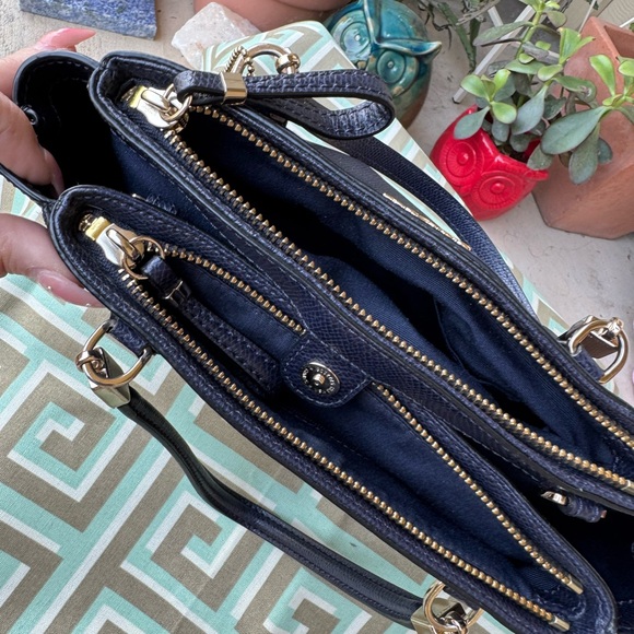 Coach Authentic Navy Leather Christie Carryall Mini Purse Handbag Minimalist Bag - Picture 9 of 10